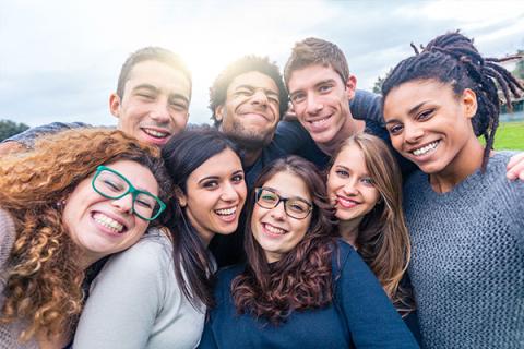 Group of friends smiling